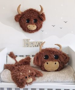 highland cow nursery rug plush farm animal baby decor ideal new baby gift customizable rug size 92 1