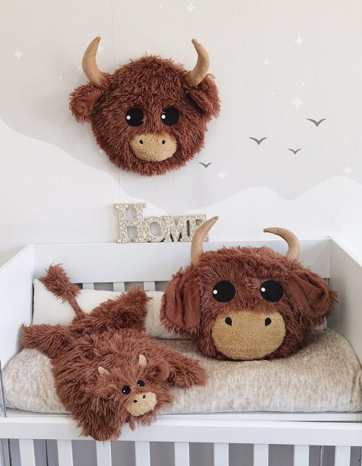 highland cow nursery rug plush farm animal baby decor ideal new baby gift customizable rug size 92 1