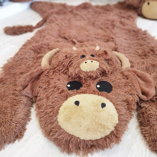 highland cow nursery rug plush farm animal baby decor ideal new baby gift customizable rug size 94 1