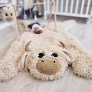Thảm Bò Highland Thủ Công - Thảm Lót Sàn Cho Phòng Nursery