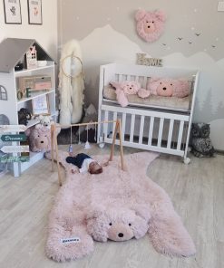 tham gau hong thu cong tham lot phong nursery cho be gai 149 1