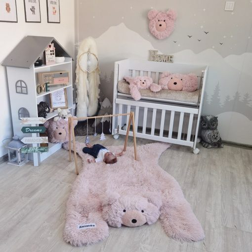 tham gau hong thu cong tham lot phong nursery cho be gai 149 1
