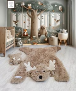 Thảm Hươu Thủ Công Cá Nhân Hóa - Thảm Lót Phòng Nursery Cho Bé