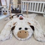Thamboa Thảm Trải Chơi Hình Bò Cao Nguyên Mềm Mại - Trang Trí Phòng Bé - Quà Tặng Hoàn Hảo