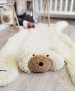 Thamboa Thảm Lót Sàn Lông Xù Hình Gấu Nhồi Bông Trắng