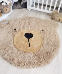 Thamboa Thảm Trải Sàn Hình Gấu Nâu Ấm Cho Bé Có Thêu Tên 114cm