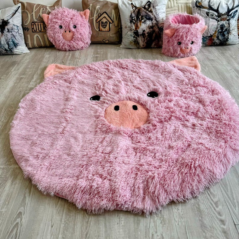 Thamboa Thảm Chơi Heo Hồng Cá Nhân Hóa 114 cm