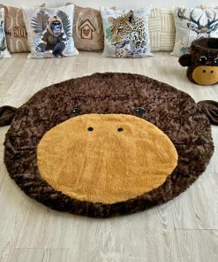 Thamboa Thảm Lót Sàn Lông Xù Hình Khỉ Nhồi Bông, Trang Trí Phòng Bé, Có Cá Nhân Hóa