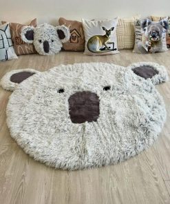 Thamboa Thảm Chơi Koala Lông Xám Cá Nhân Hóa 155x102cm