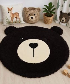 Thamboa Thảm Chơi Gấu Đen Kem Cá Nhân Hóa 152cm