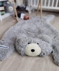 Thamboa Thảm Chơi Gấu Lông Xám Cá Nhân Hóa 147x122cm