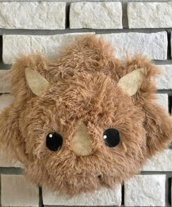 light brown dinosaur rug soft shaggy play mat for kids room plush animal carpet cozy nursery decor custom gift 1697