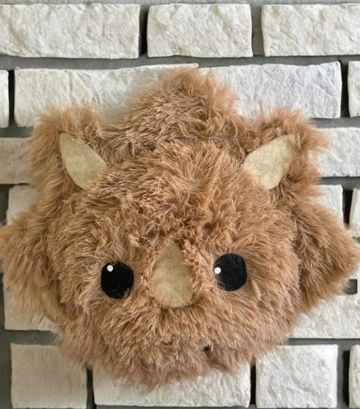 light brown dinosaur rug soft shaggy play mat for kids room plush animal carpet cozy nursery decor custom gift 1697