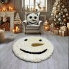 snowman rug for kids room shaggy minky snowman face carpet winter nursery decor personalized christmas playroom mat 1370
