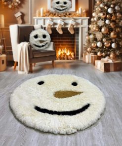snowman rug for kids room shaggy minky snowman face carpet winter nursery decor personalized christmas playroom mat 1375