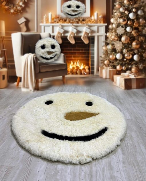 snowman rug for kids room shaggy minky snowman face carpet winter nursery decor personalized christmas playroom mat 1375