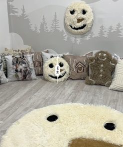 snowman rug for kids room shaggy minky snowman face carpet winter nursery decor personalized christmas playroom mat 1376