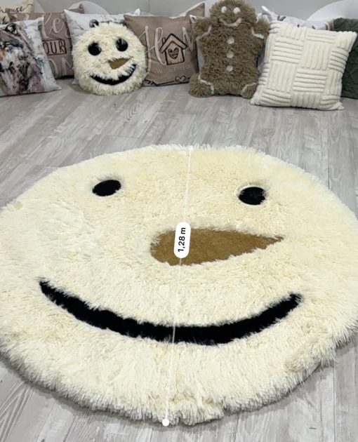 snowman rug for kids room shaggy minky snowman face carpet winter nursery decor personalized christmas playroom mat 1377