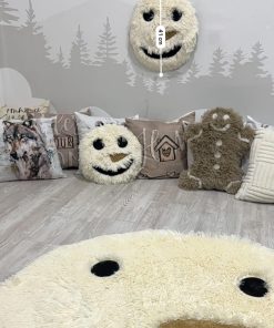 snowman rug for kids room shaggy minky snowman face carpet winter nursery decor personalized christmas playroom mat 1378