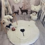 Thamboa Thảm Trải Gấu Dễ Thương Phòng Trẻ Em - Chất Liệu Minky Cao Cấp